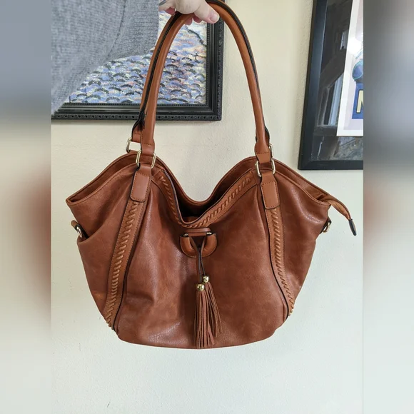 Brown Faux Leather Purse - Picture 1 of 16